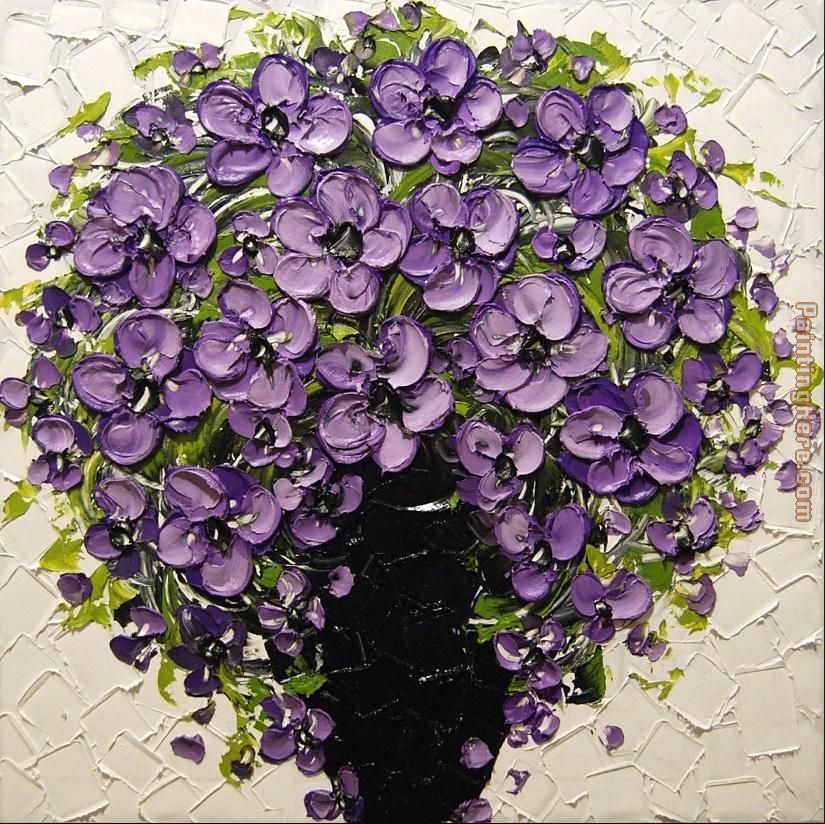Purple Floral painting - Unknown Artist Purple Floral art painting
